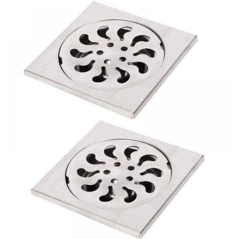 10x10x30mm 2pcs Siphon de Sol Acier Inoxydable, Grille de Douche Carrée Filtre de Douche Drain de Douche Attrape Cheveux pour Salle de Bain (1/4)
