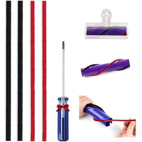 Lot de 4 Bandes en Peluche de Rechange aspirateur pour Dyson Original V8 V10 V11 à entraînement Direct avec Tournevis (1/4)