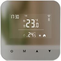 Thermostat à Piles pour chaudière à gaz,Thermostat Mural à 2 Fils,Thermostats à Programmation Quotidienne,Thermostats d'ambiance,Alimentation par Batterie ou USB(Pile Non Incluse)