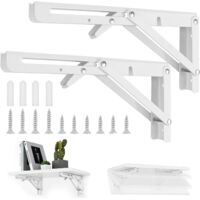 Heavy Duty Folding Brackets, 25 x 11.5 cm, 35 kg Bearing, Stainless Steel, for Home, Office, Wall Mount, Pack of 2