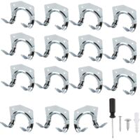 15 Pack Heavy Duty Multi Tool Hooks for Home & Garage Storage - Non Slip Wall Mount Double Hooks for Warehouse Garage Shed Garden Tools