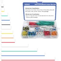 Lot de 840 câbles de jumper pour platine d'expérimentation, kit de ponts électroniques avec 14 longueurs différentes, kit de fils mâle à mâle avec clips en plastique