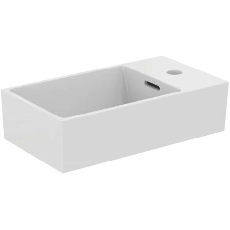 Ideal Standard Extra - Lavamanos 45x25 cm, con rebosadero, con orificio para grifo a la derecha, blanco T373401