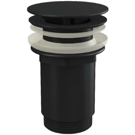 Alca Accesorios - Salida de lavabo, no cerrable, negro mate A396BLACK (1/2)
