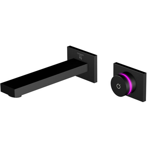 Steinberg iFlow - Grifo empotrado automático de lavabo, con termostato, instalación de 2 orificios, negro mate 390 1816 S (1/5)