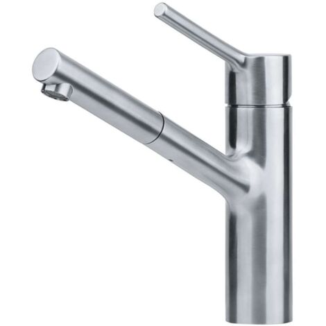 Franke Taros Neo - Grifo de fregadero FC 6384.501, abatible bajo ventana, con caño extraíble, acero inoxidable 115.0596.384 (1/5)