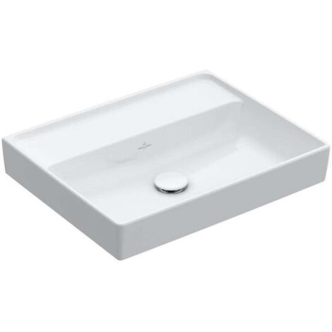 Villeroy & Boch Collaro - Lavabo de mueble, 60x47 cm, sin rebosadero, sin orificio para el grifo, blanco alpino 4A336301 (1/2)
