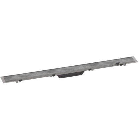 Hansgrohe RainDrain Rock - Canaleta de ducha lineal 800, con rejilla para la inserción de baldosas, marco de altura ajustable, acero inoxidable 56031000 (1/2)
