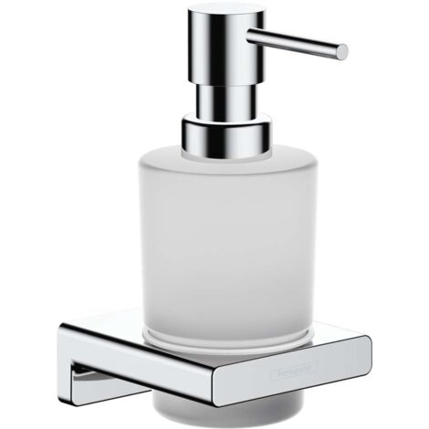 Hansgrohe AddStoris - Dispensador de jabón con soporte, cristal mate/cromo 41745000