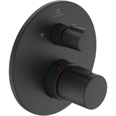 Ideal Standard CeraTherm - Grifo termostático empotrado T100 para 2 dispositivos, negro A5815XG