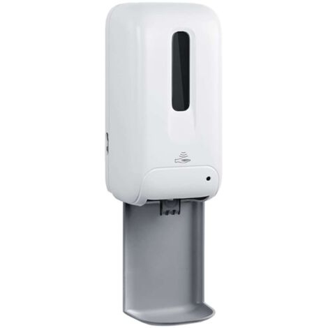 Nimco Dispensadores de jabón - Dispensador de solución desinfectante con bandeja recogegotas, blanco HPI 31S-DR-O (1/2)
