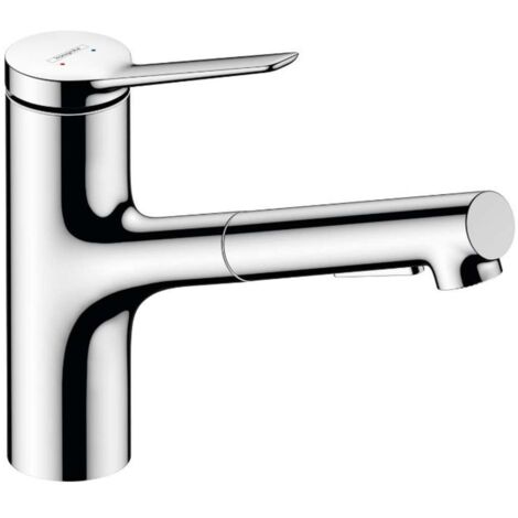 Hansgrohe Zesis M33 - Grifo de fregadero 150, con ducha extraíble, sBox lite, cromo 74803000