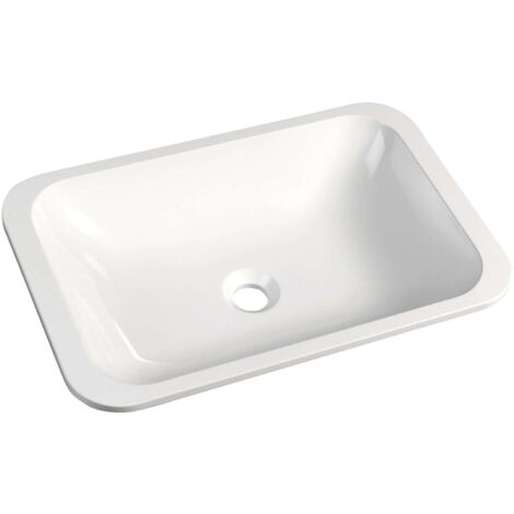 Sapho Japura - Lavabo encastrado, 55x36 cm, sin rebosadero, blanco 50135