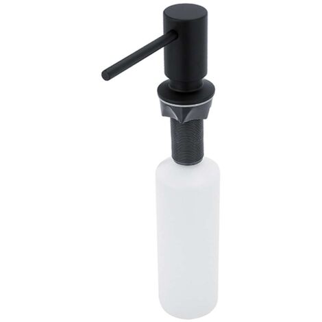Nimco Accesorios de baño - Dispensador de desinfectante o jabón, de encastre, 350 ml, negro mate UNC 4031V-90 (1/2)