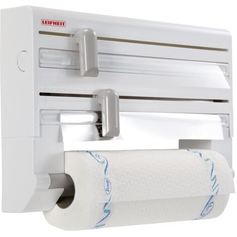 Leifheit Accesorios - Portarrollos de cocina de pared, con cortador, blanco 25703
