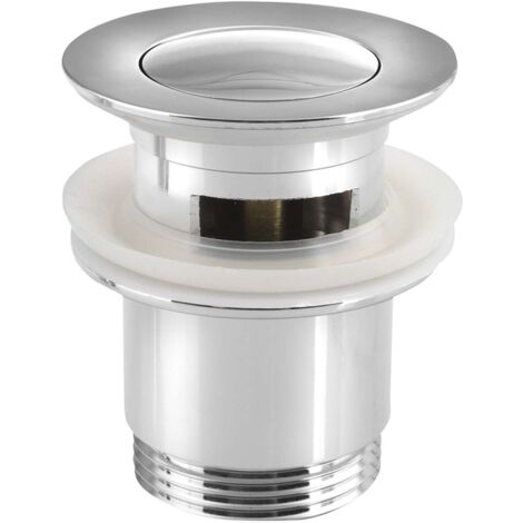 Aqualine Accesorios - Válvula de desagüe redonda ClickClack cerrable, tapón pequeño, cromo CV1008 (1/3)