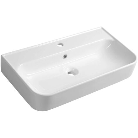 Sapho Isvea - Lavabo Sistema U, 70x38 cm, con 1 orificio para grifo, blanco 10PL53070