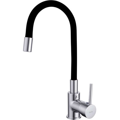 kielle Oudee - Grifo de fregadero con brazo flexible, cromo/negro 10502100 (1/4)