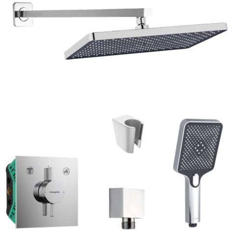 SANITINO - Conjunto de ducha con grifo empotrado hansgrohe, con cuerpo de montaje y accesorios kielle, cromo SANI21HKK001
