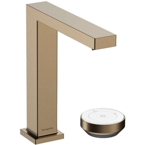Hansgrohe Tecturis E - Grifo de lavabo con caño, instalación de 2 orificios, CoolStart, EcoSmart+, bronce cepillado 73053140 (1/3)