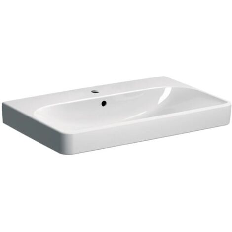 Geberit Smyle Square - Lavabo 75x48 cm, con rebosadero, orificio para grifo, blanco 500.249.01.1