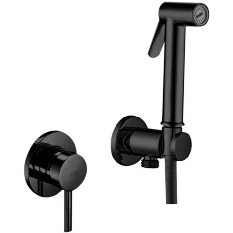Paffoni Bidet Kit - Grifo empotrado de bidé, con ducha y cuerpo de montaje, negro mate KITDUP110NO