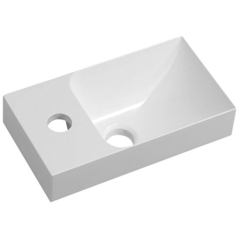 Sapho Small - Lavamanos Piccolino 308x170 cm, sin rebosadero, orificio para grifo a la izquierda, blanco PK300