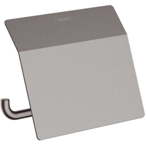 Hansgrohe AddStoris - Portarrollos con tapa, cromo negro cepillado 41753340
