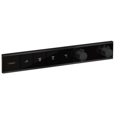 Hansgrohe RainSelect - Grifería empotrada para 4 aparatos, negro mate 15382670 (1/2)