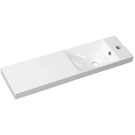 Sapho Agos - Lavabo de mueble 80x22 cm, con rebosadero, orificio para grifo Izq./Dch, blanco AS080