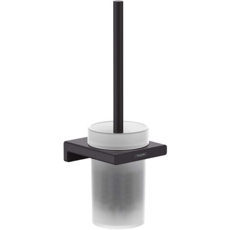 Hansgrohe AddStoris - Escobilla de WC de pared, cristal mate/negro mat 41752670 (1/2)