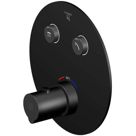 Steinberg 390 - Grifo termostático empotrado para 2 dispositivos, negro 390 4321 3 S (1/2)
