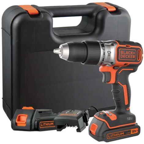 BLACK+DECKER Herramientas - Taladro de percusión AKU de 18 V, 1 batería de iones de litio de 1,5 Ah, cargador BL188K-QW (1/2)