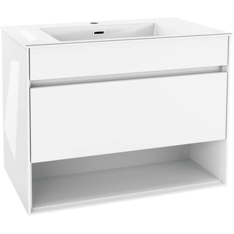 kielle Nefia - Armario con lavabo 80 cm, blanco brillante 50027S810 (1/5)