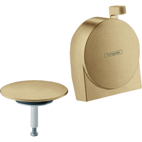 Hansgrohe Exafill S - Conjunto externo embellecedor para bañera, sistema de desagüe, bronce cepillado 58117140 (1/5)