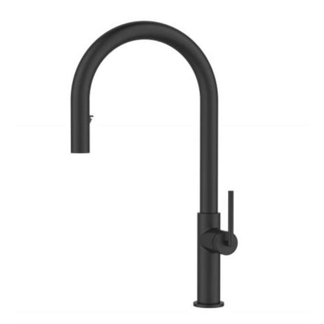 Alveus Orion - Grifo de fregadero con ducha extraíble, negro mate 1150895 (1/2)