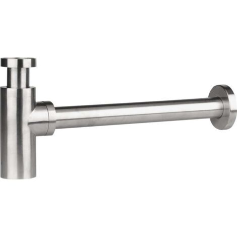 Sapho Minimal - Sifón de lavabo  1 1/4", acero inoxidable MI036 (1/3)