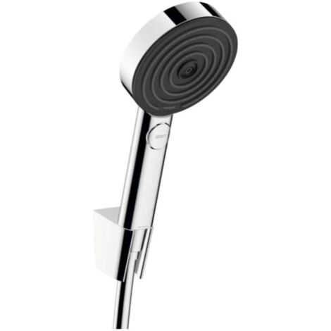 Hansgrohe Pulsify Select - Conjunto de cabezal de ducha, 3 chorros, soporte y manguera 160 cm, cromo 24303000