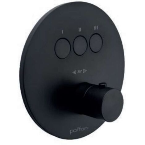 Paffoni Compact Box - Grifo empotrado termostático, para 3 dispositivos, negro mate CPT019NO