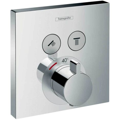 Frontal para mezclador termostático empotrado 2 funciones HANSGROHE ShowerSelect cromado
