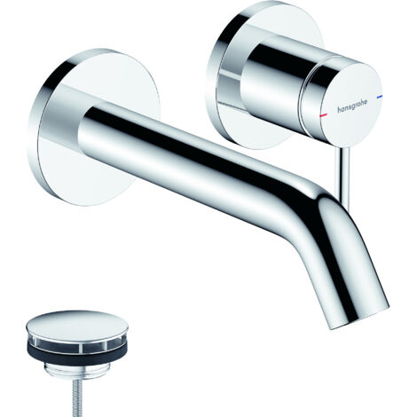 Hansgrohe Tecturis S - Grifo empotrado de lavabo, montaje de 2 orificios, EcoSmart, cromo 73350000