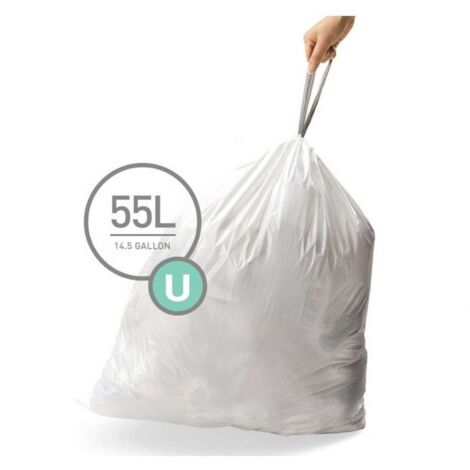 Simplehuman Accesorios - Bolsas de basura 55 l, tipo U, 20 uds CW0217 (1/5)