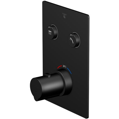 Steinberg 390 - Grifo termostático empotrado para 2 dispositivos, negro 390 4221 3 S (1/4)