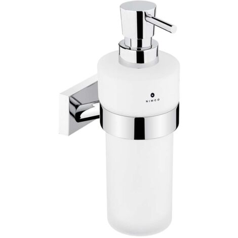 Nimco Keira - Dispensador de jabón con soporte, vidrio esmerilado/cromo KE 22031W-T-26 (1/2)