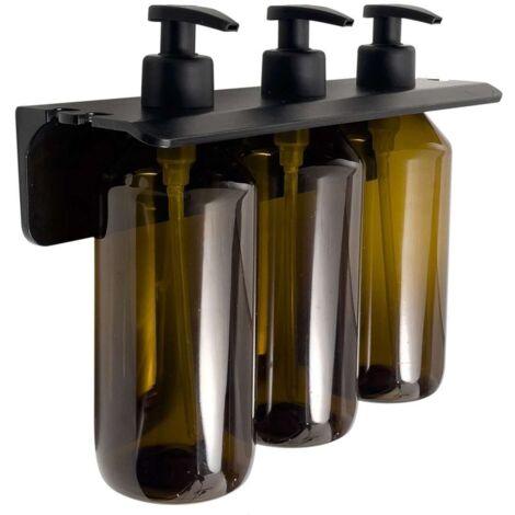 Sapho Gedy accesorios - Dosificador de jabón con soporte, triple, marrón 2160 (1/2)