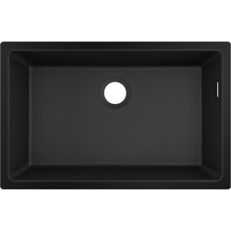 Hansgrohe Fregaderos - Fregadero de granito bajo encimera S510-U660, negro grafito 43432170 (1/4)