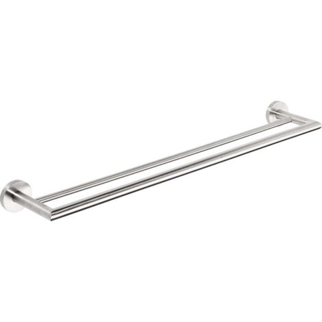 Sapho X-STEEL - Portatoallas doble, longitud 66 cm, acero inoxidable XS403 (1/2)