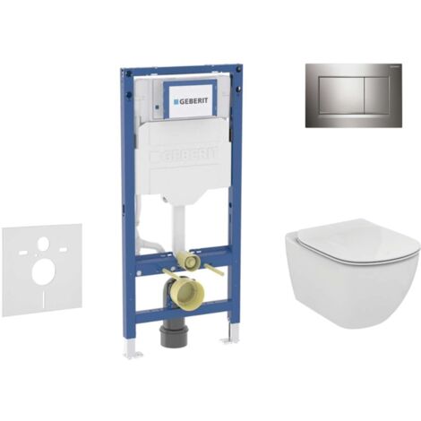 Geberit Duofix - Conjunto de módulo de instalación empotrada, inodoro Tesi y asiento, pulsador Sigma30, cromo SANI11CD1121