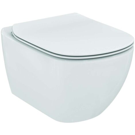 TESI: taza de inodoro AquaBlade sin brida + tapa ultrafina con cierre amortiguado (T354601)