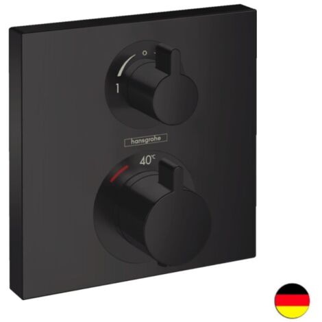 Hansgrohe Ecostat Square - Grifo termostático empotrado para 2 aparatos, negro mate 15714670